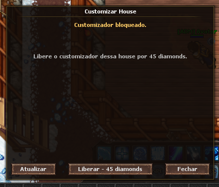 Janela para liberar o customizador da house