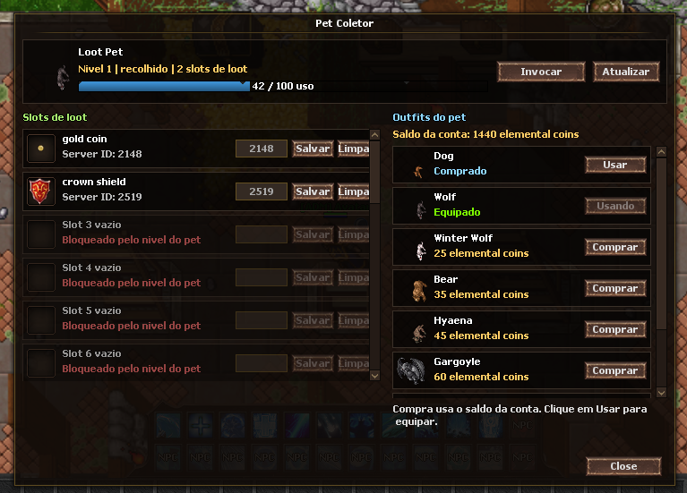 Janela do Pet Collector